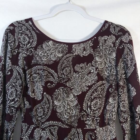 UO Urban Outfitters Ecote Sascha Bell Sleeve Paisley Red Dress Size Small - Picture 6 of 11